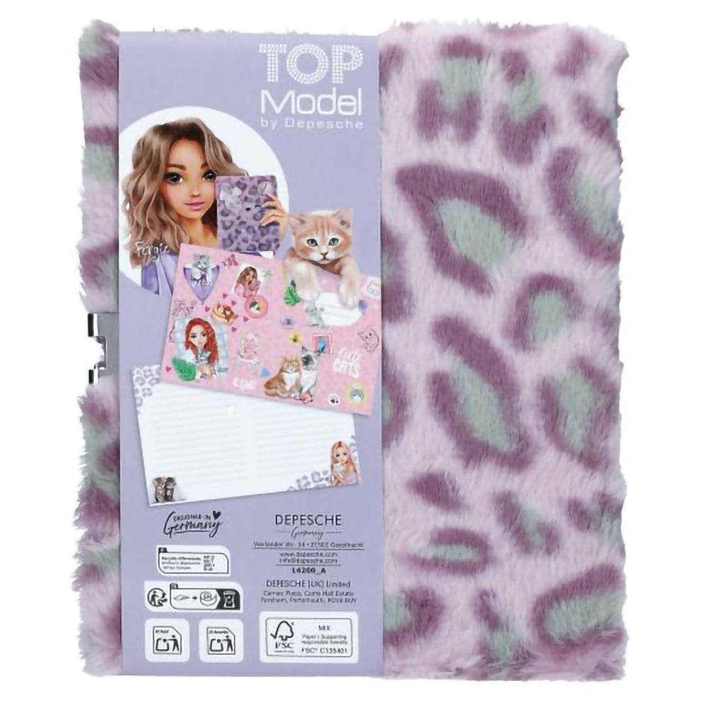 depesche-topmodel-cosy-cat-diary-with-lock-lilac-stationery-depe-0014200