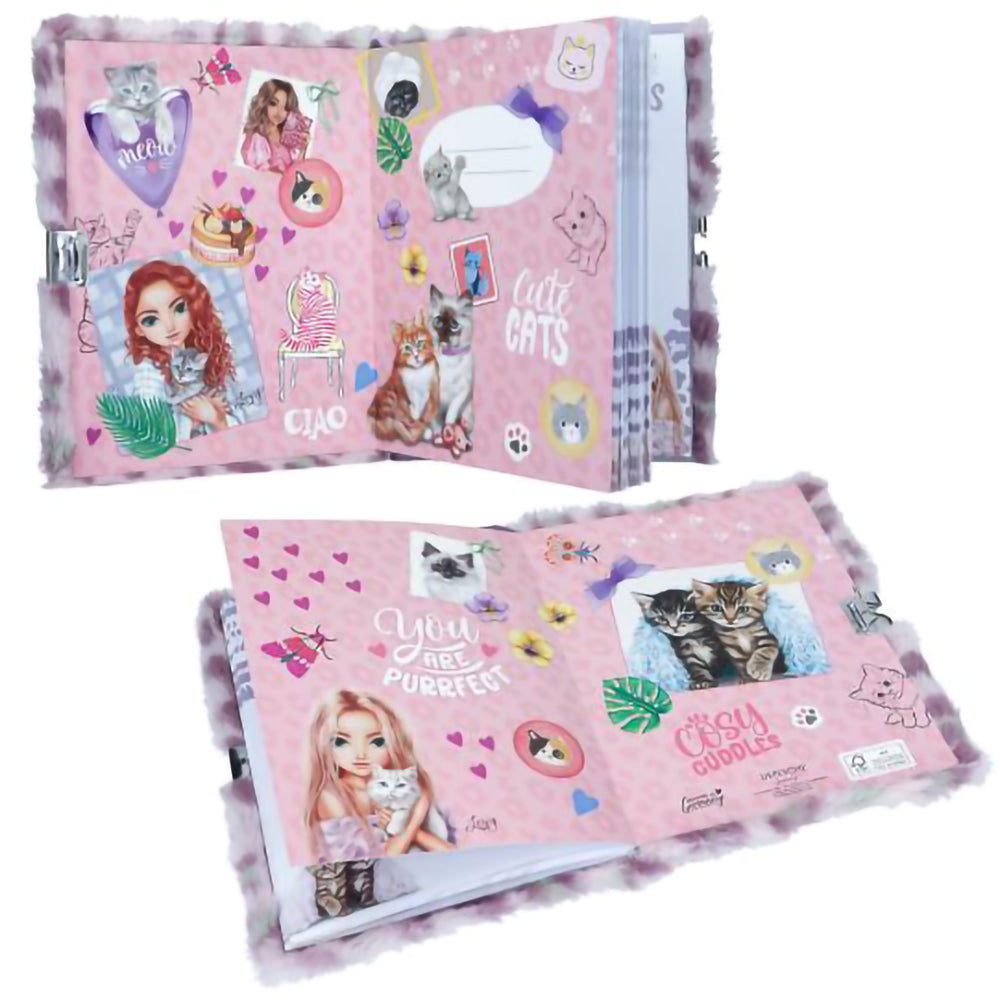 depesche-topmodel-cosy-cat-diary-with-lock-lilac-stationery-depe-0014200