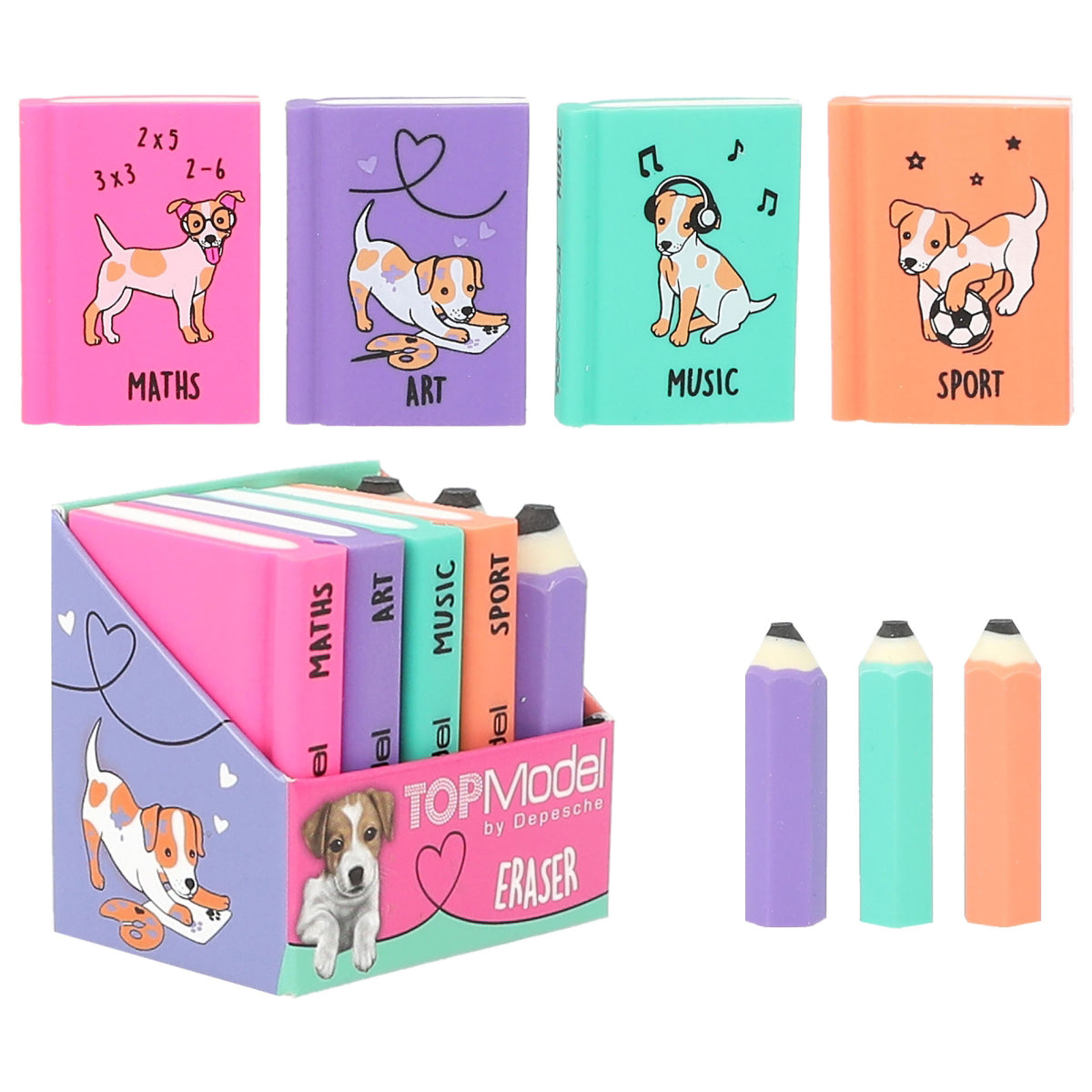 depesche-topmodel-eraser-set-mini-school-books-&-pencils-depe-0012443