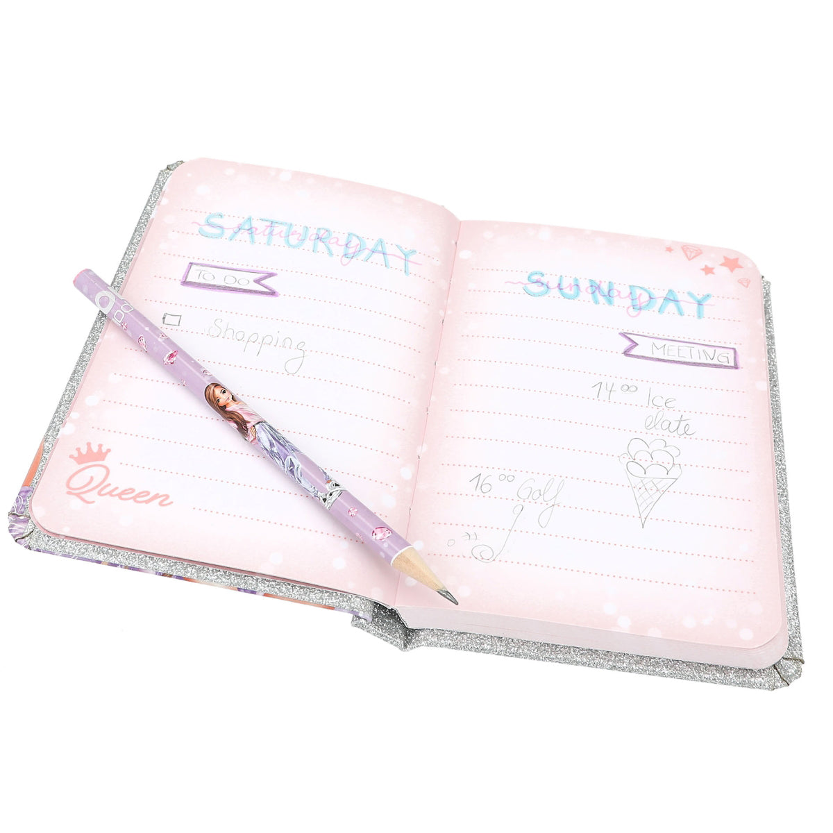 depesche-topmodel-notebook-with-pencil-glitter-queen-depe-0012645