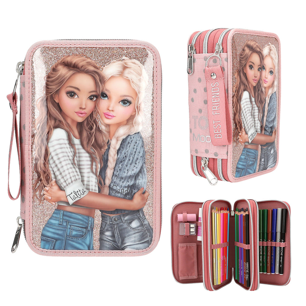 depesche-topmodel-triple-pencil-case-dots-stationery-depe-0014007