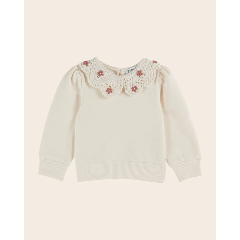 emile-et-ida-crochet-collar-sweatshirt-creme-eei-w25ac001-creme-12m