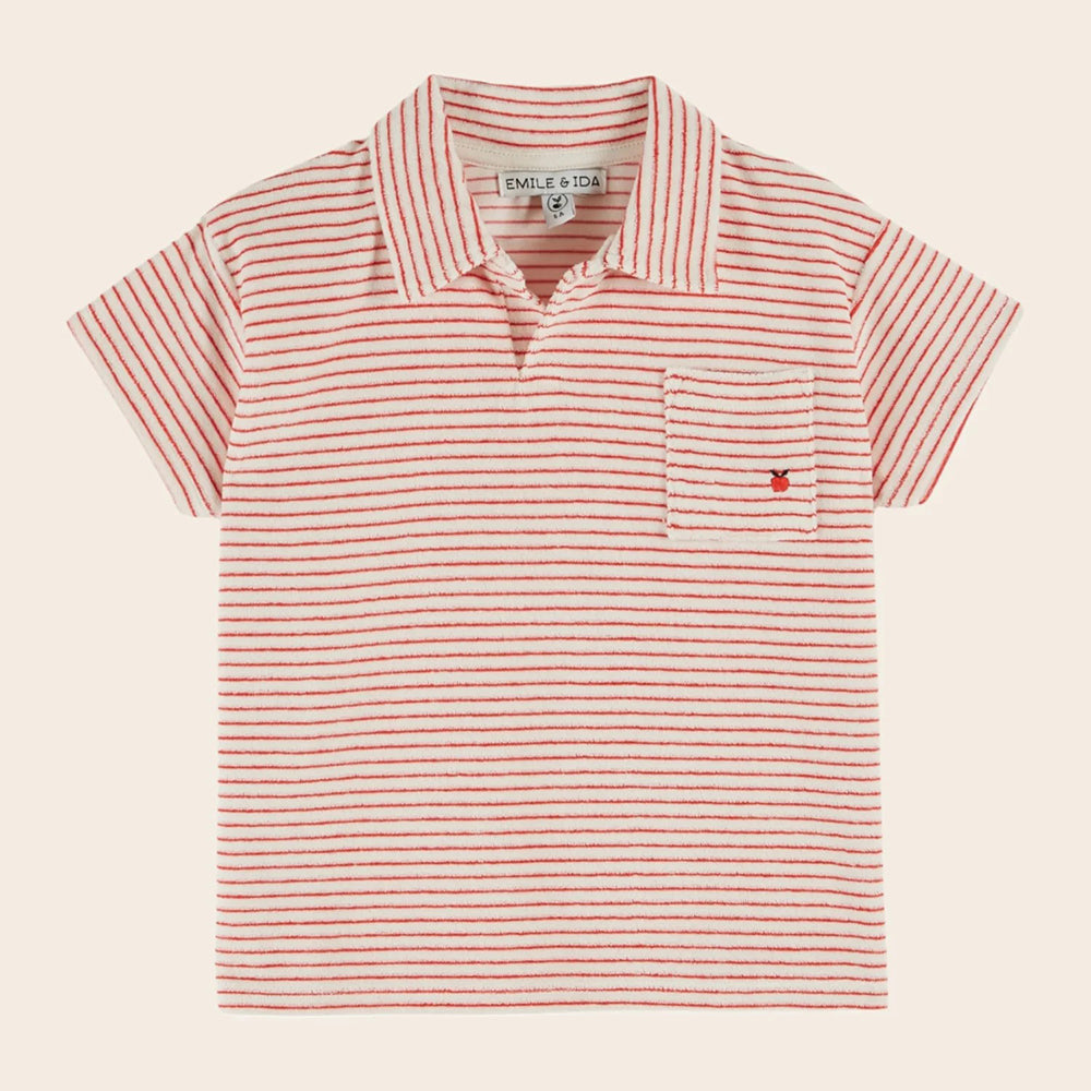 emile-et-ida-striped-terry-polo-80-organic-cotton-rayure-coquelicot