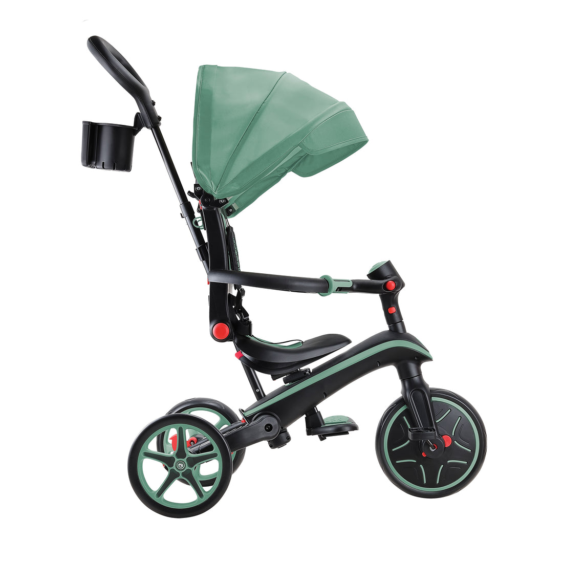 Globber Explorer Trike Foldable 4 in 1 - Olive (10m - 5y)