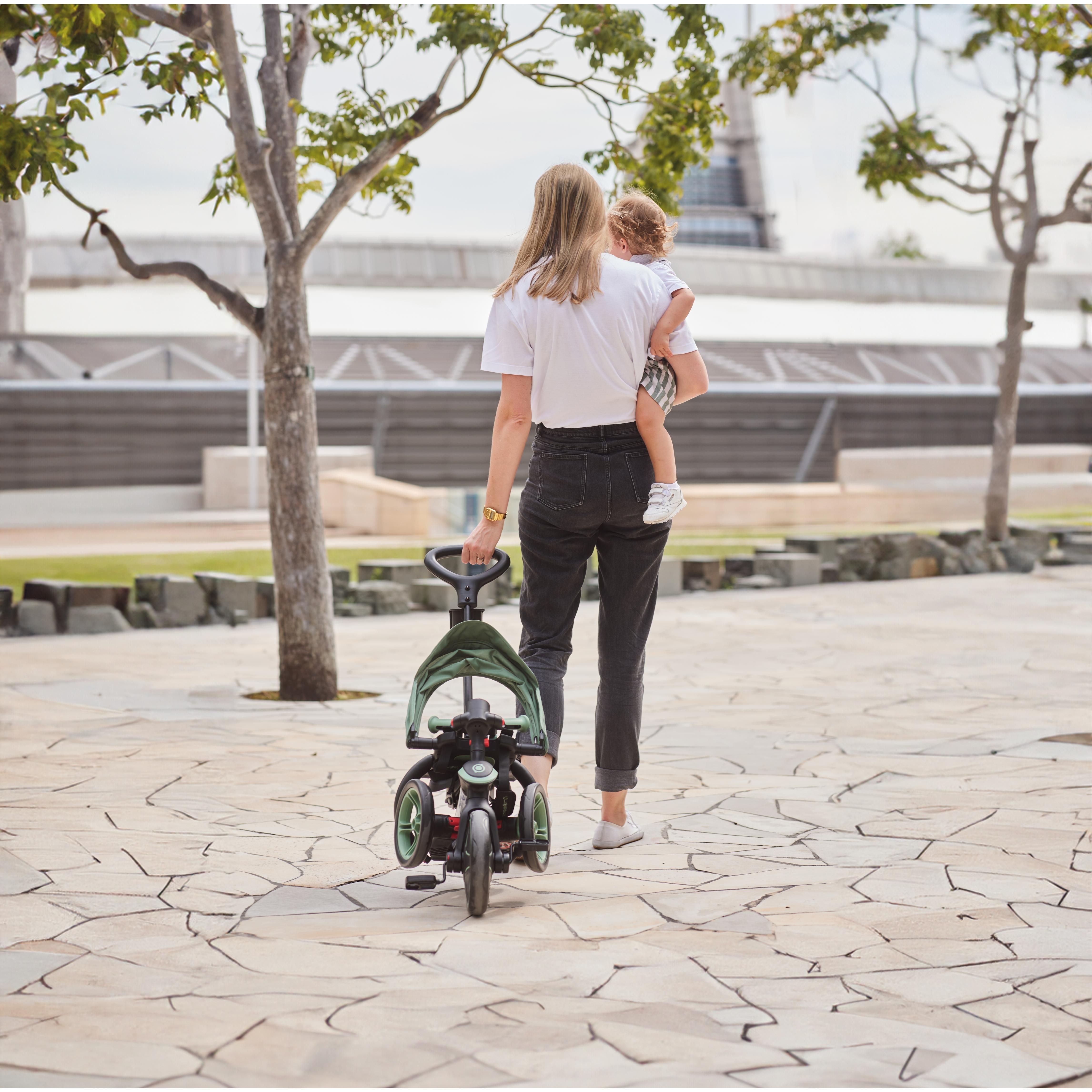 Globber Explorer Trike Foldable 4-In-1 - Olive (10M - 5Y)