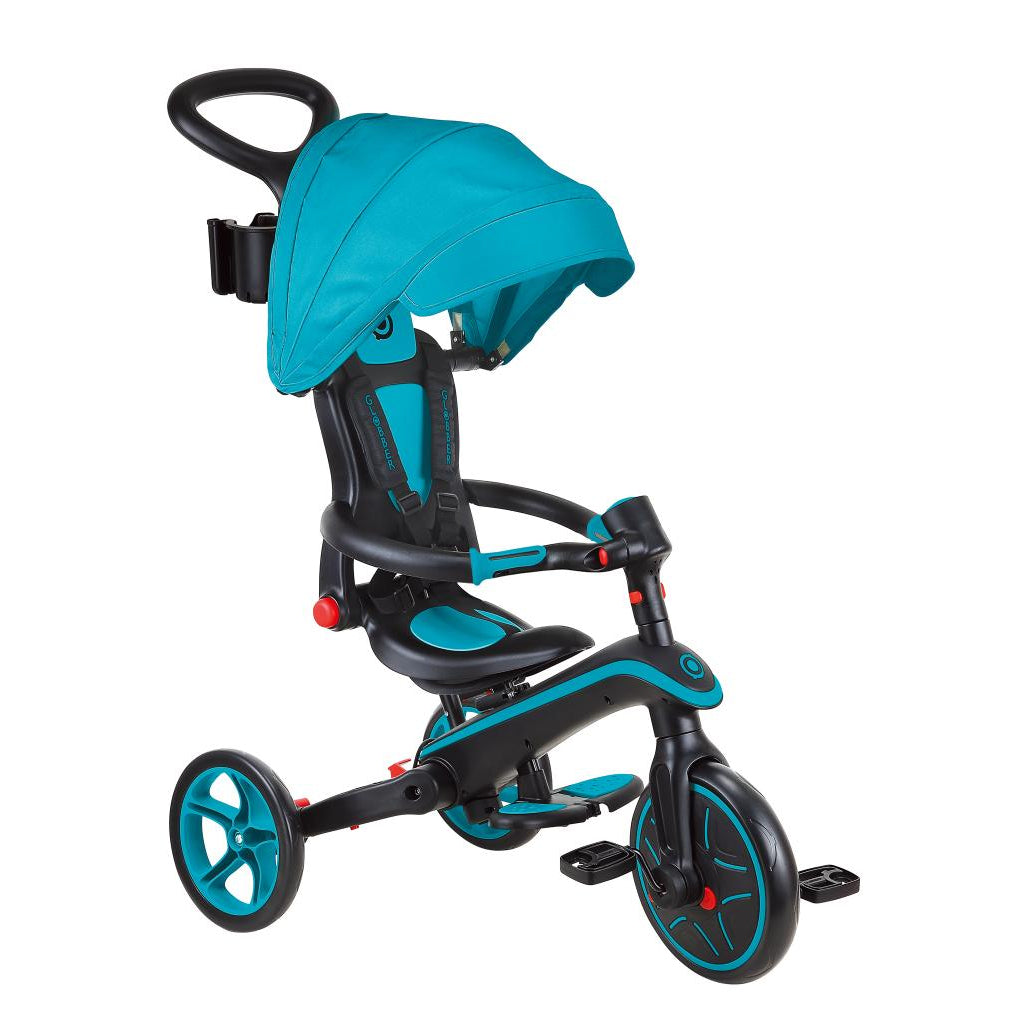 Globber Explorer Trike Foldable 4-In-1 - Teal (10M - 5Y)
