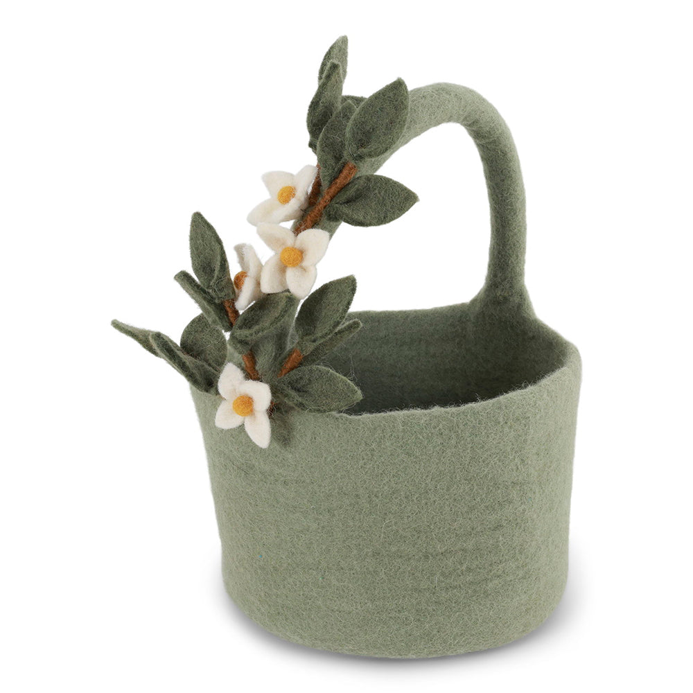 gry-sif-basket-w-flower-garland-h11xdia18cm