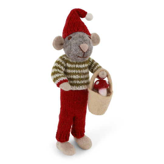 gry-sif-medium-grey-boy-mouse-w-mushroom-in-bucket-27cm