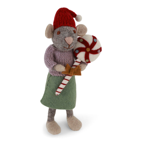 gry-sif-medium-grey-girly-mouse-w-christmas-candy-27cm