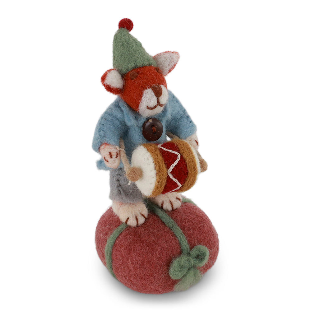 gry-sif-small-boy-fox-w-drum-on-present-14-5cm