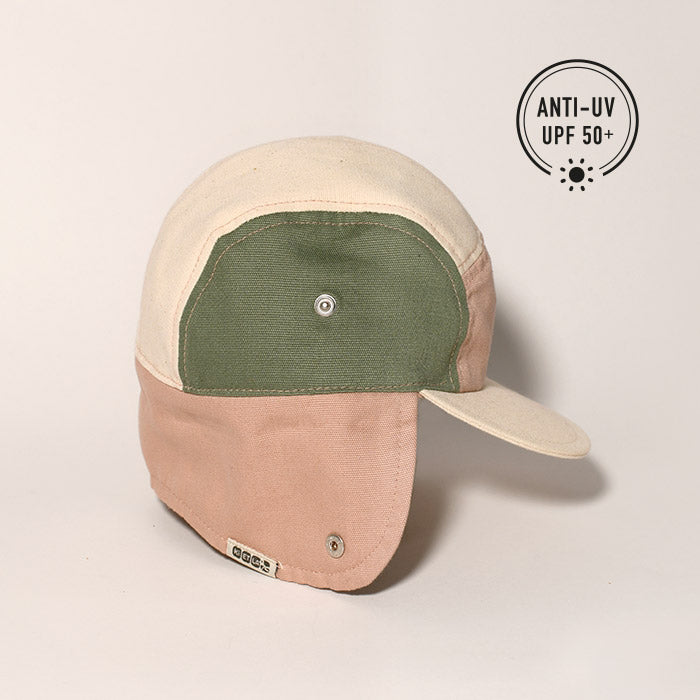 ki-et-la-camper-cap-anti-uv-green-natural-pink-kiet-kc1gnp-43-46cm