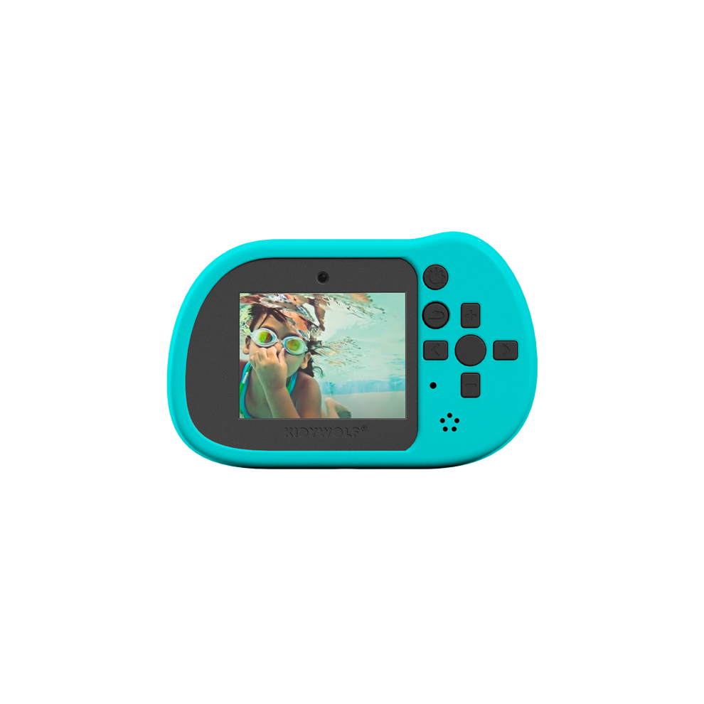 Kidywolf Waterproof Digital Camera Pro Cyan (New Version With Selfie Camera)