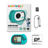 Kidywolf Waterproof Digital Camera Pro Cyan (New Version With Selfie Camera)