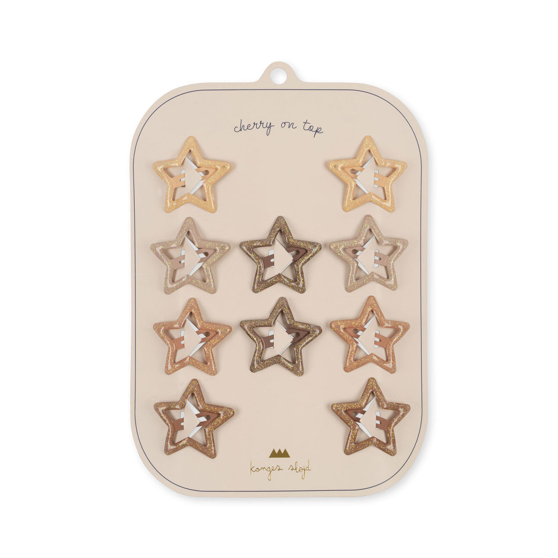konges-slojd-10-pack-junior-hair-clips-star-glitter-rosie-shade-kong-s23ks4782-rs