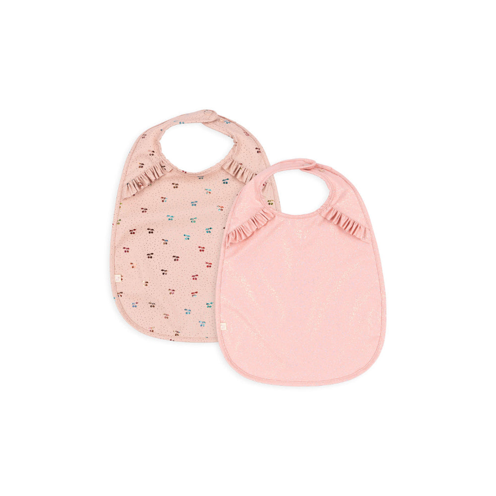 konges-sløjd-2-pack-dinner-bib-with-frill-cherry-sparkle-one-size-kong-s25ks103156-chsp-os