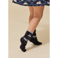 konges-sløjd-2-pack-jacquard-swan-socks-navy-off-white-kong-w23ks6305-now-17-18