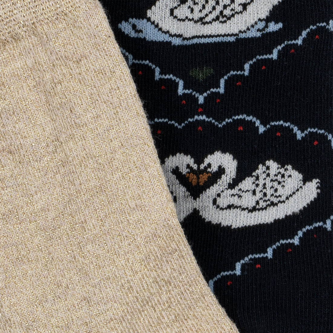 konges-sløjd-2-pack-jacquard-swan-socks-navy-off-white-kong-w23ks6305-now-17-18