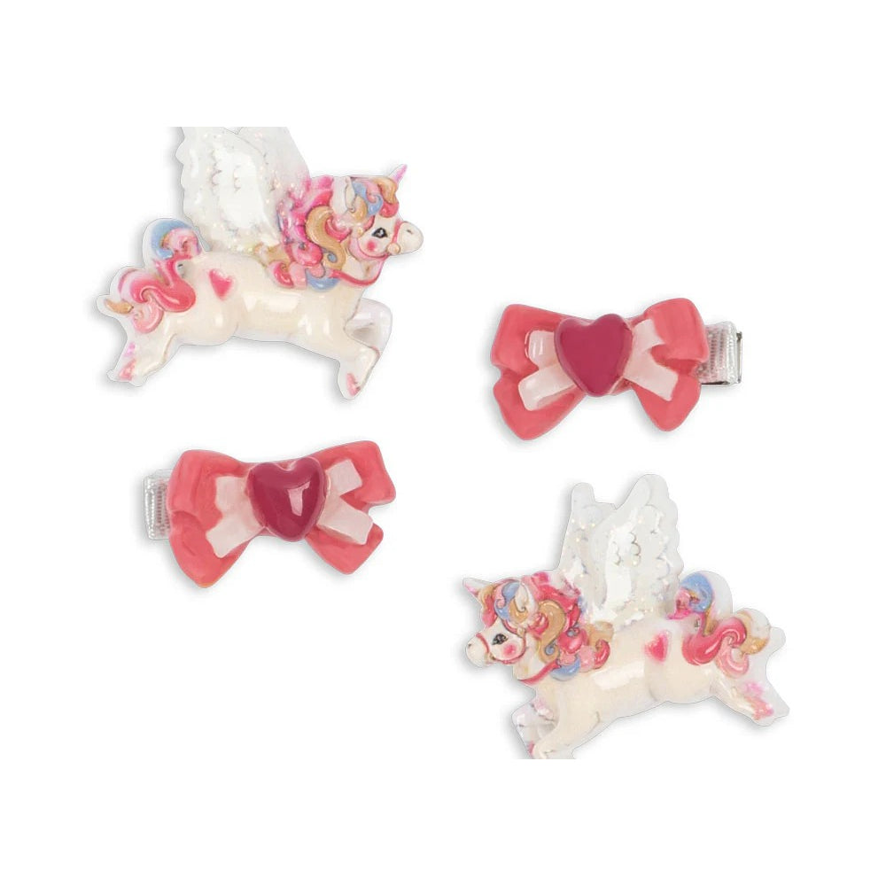 konges-sløjd-4-pack-unicorn-bow-hair-clip-multi-kong-w25ks103662-multi-os