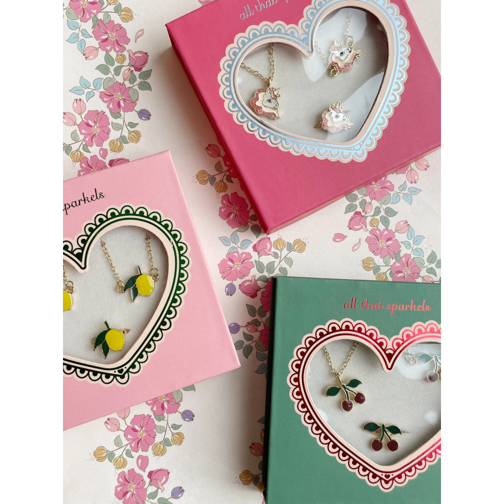 konges-sløjd-cherry-jewelry-set-gold-kong-w25ks102943-gold-os