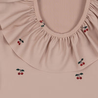 Konges Sløjd Manuca LS Frill Swimsuit Cherry Blush