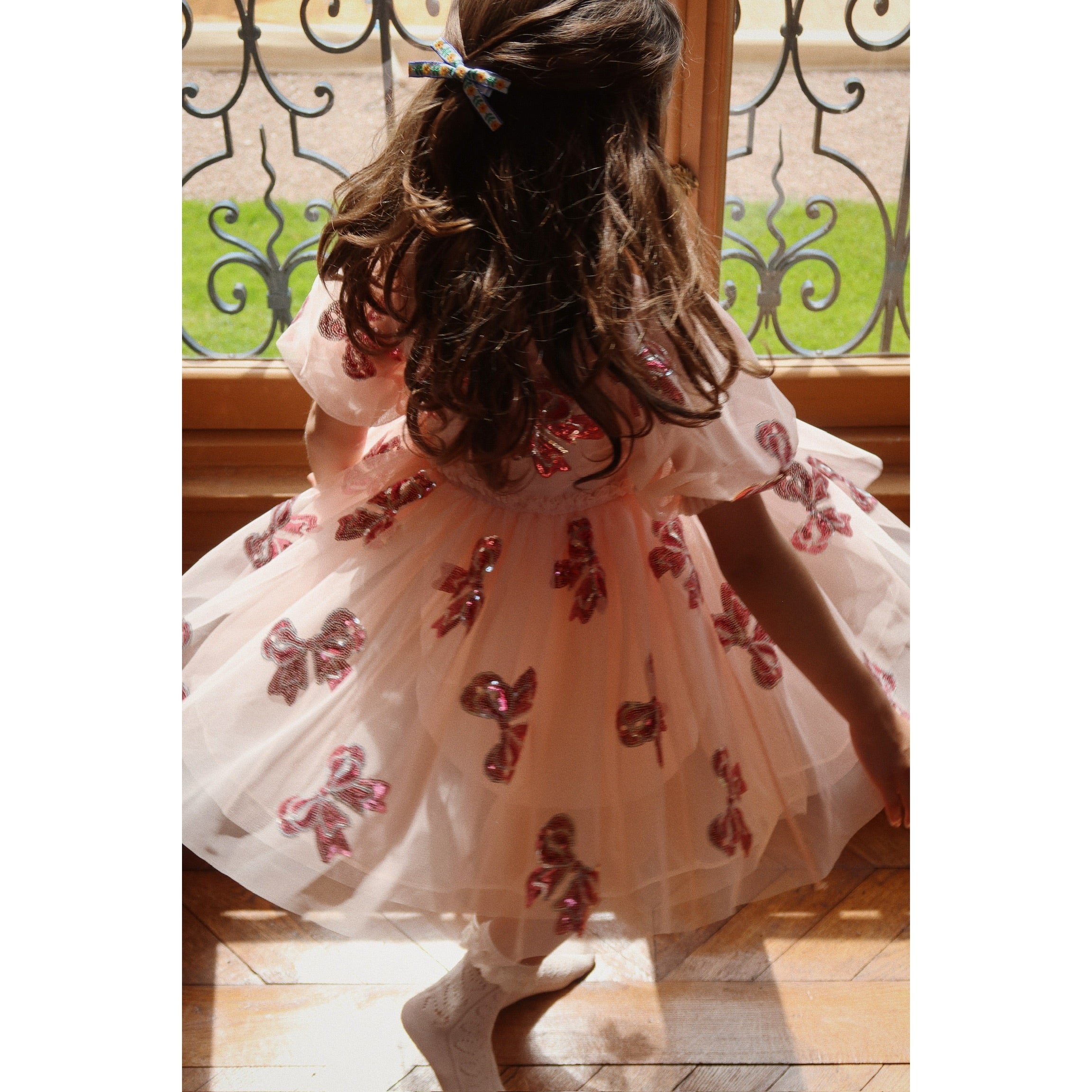 konges-sløjd-yvonne-sleeve-dress-bella-bow-kong-s25ks102439-beb-2y