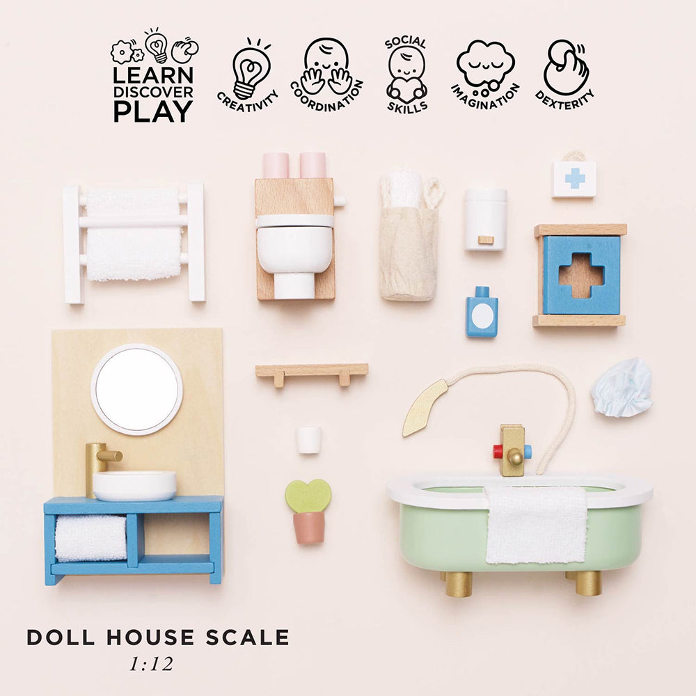 le-toy-van-wooden-dolls-house-bathroom-furniture-19-piece-play-toy-ltv-me060