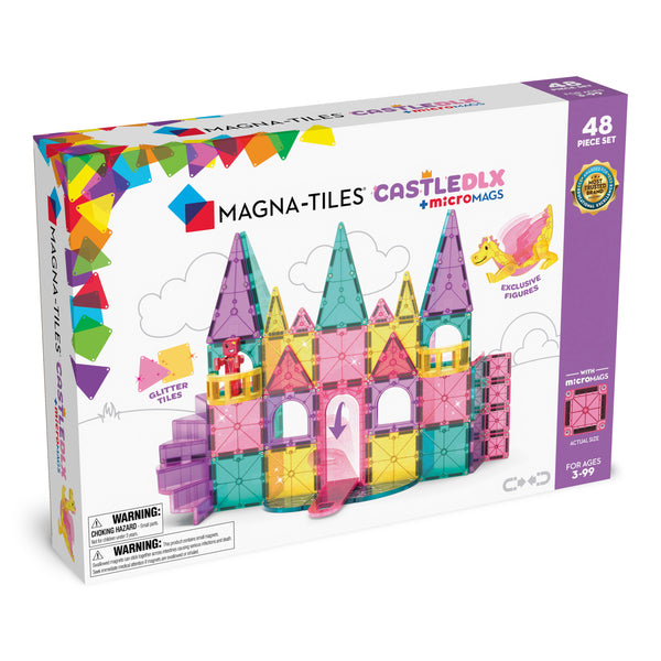 MAGNA-TILES Castle DLX + Micromags 48-Piece Set