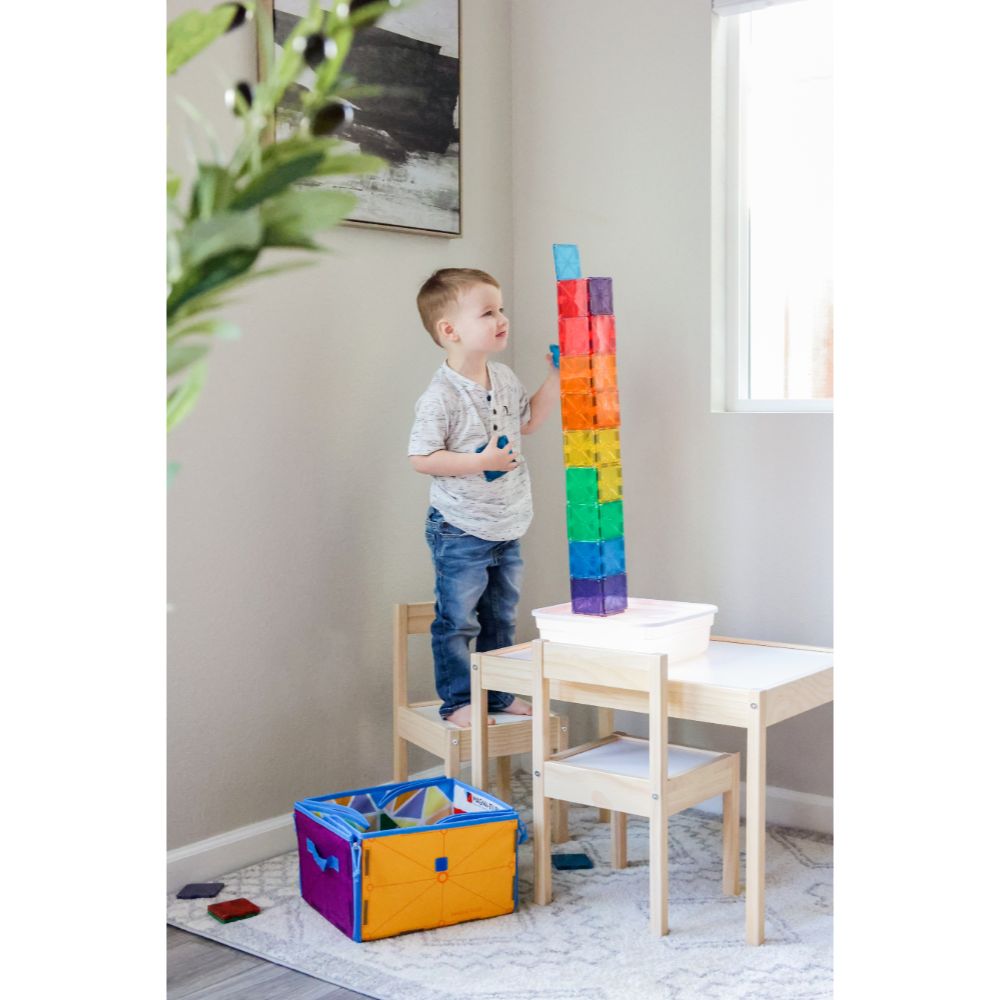 MAGNA-TILES Classic Storage Bin & Interactive Playmat
