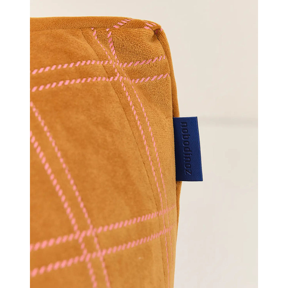 nobodinoz-chelsea-eco-velvet-armchair-beanbag-ochre-pink-windowpane