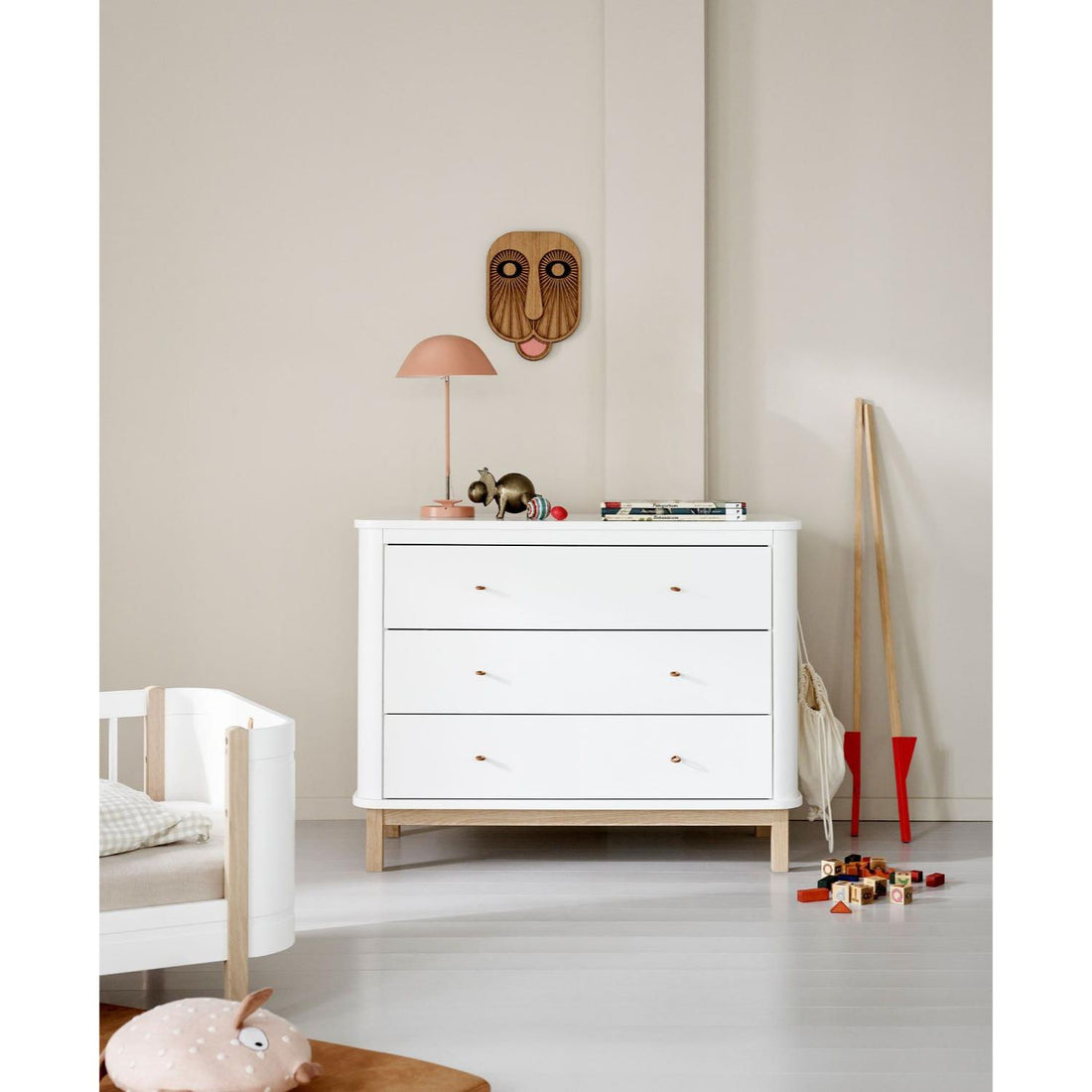 Oliver Furniture Wood Dresser 3 Drawers White (Pre-Order; Est. Delivery in 6-10 Weeks)