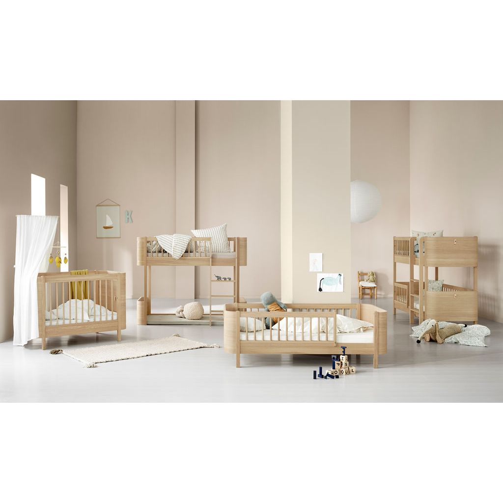 Oliver Furniture Wood Mini+ Cot Bed (With Junior Conversion Kit) - Oak