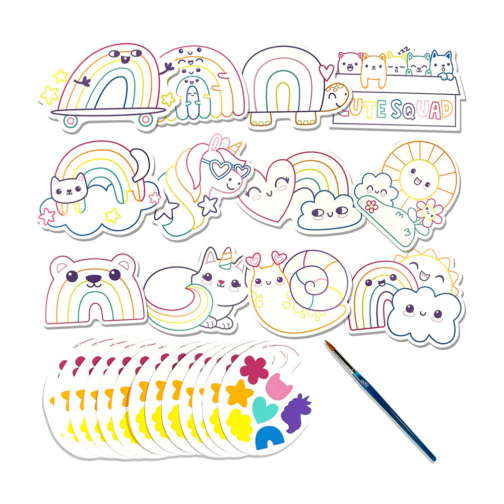 ooly-playful-painters-easy-watercolor-painting-kit-rainbow-cuties-25-pc-set-stationery-book-ooly-161-145
