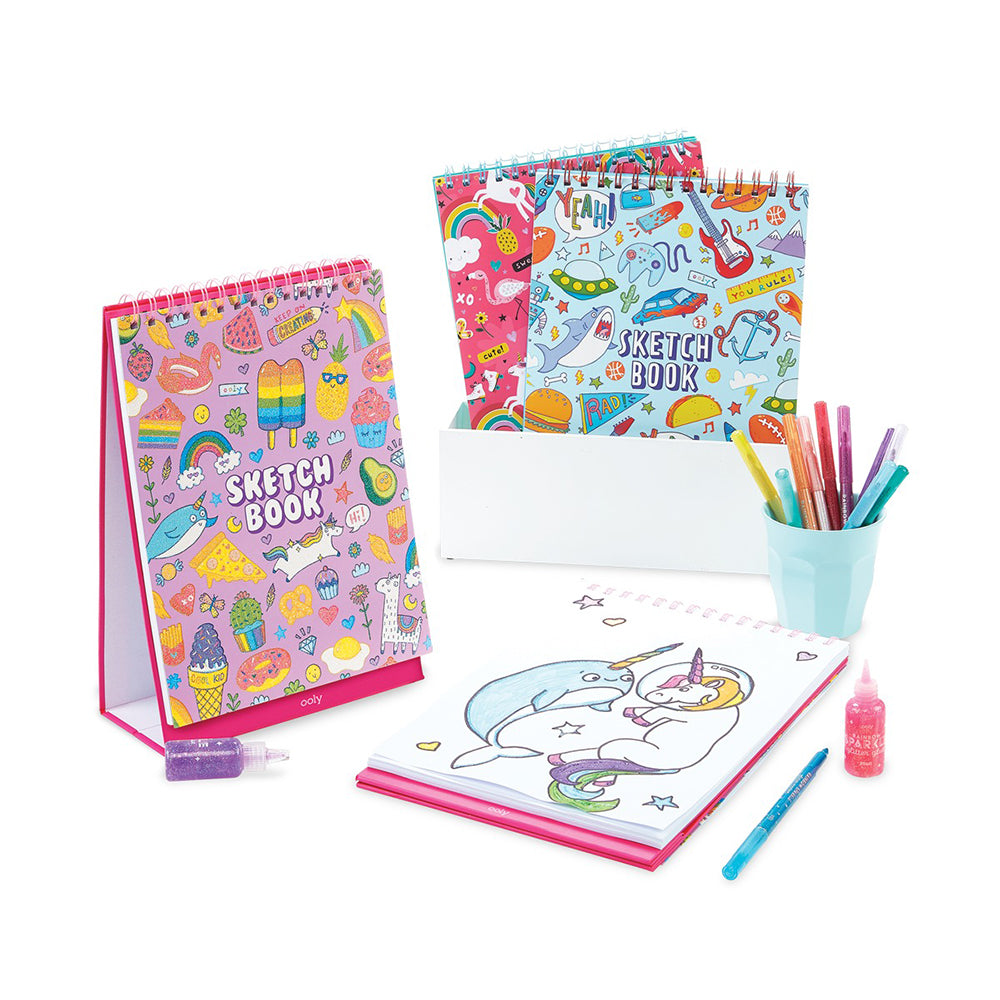 ooly-sketch-show-standing-sketchbook-cute-doodle-world-8-x-10-5-45-sheets-stationery-book-ooly-118-215