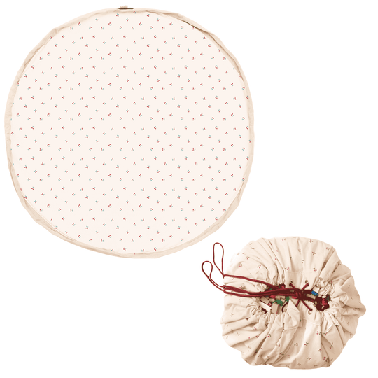 Play&Go Noomad Original 2-in-1 Playmat & Toy Storage Bag - Cherry Cherry - Single Print - Ø140cm