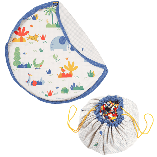 Play&Go Noomad Original 2-in-1 Playmat & Toy Storage Bag - Moulin Roty Toupities - Double Print - Ø140cm