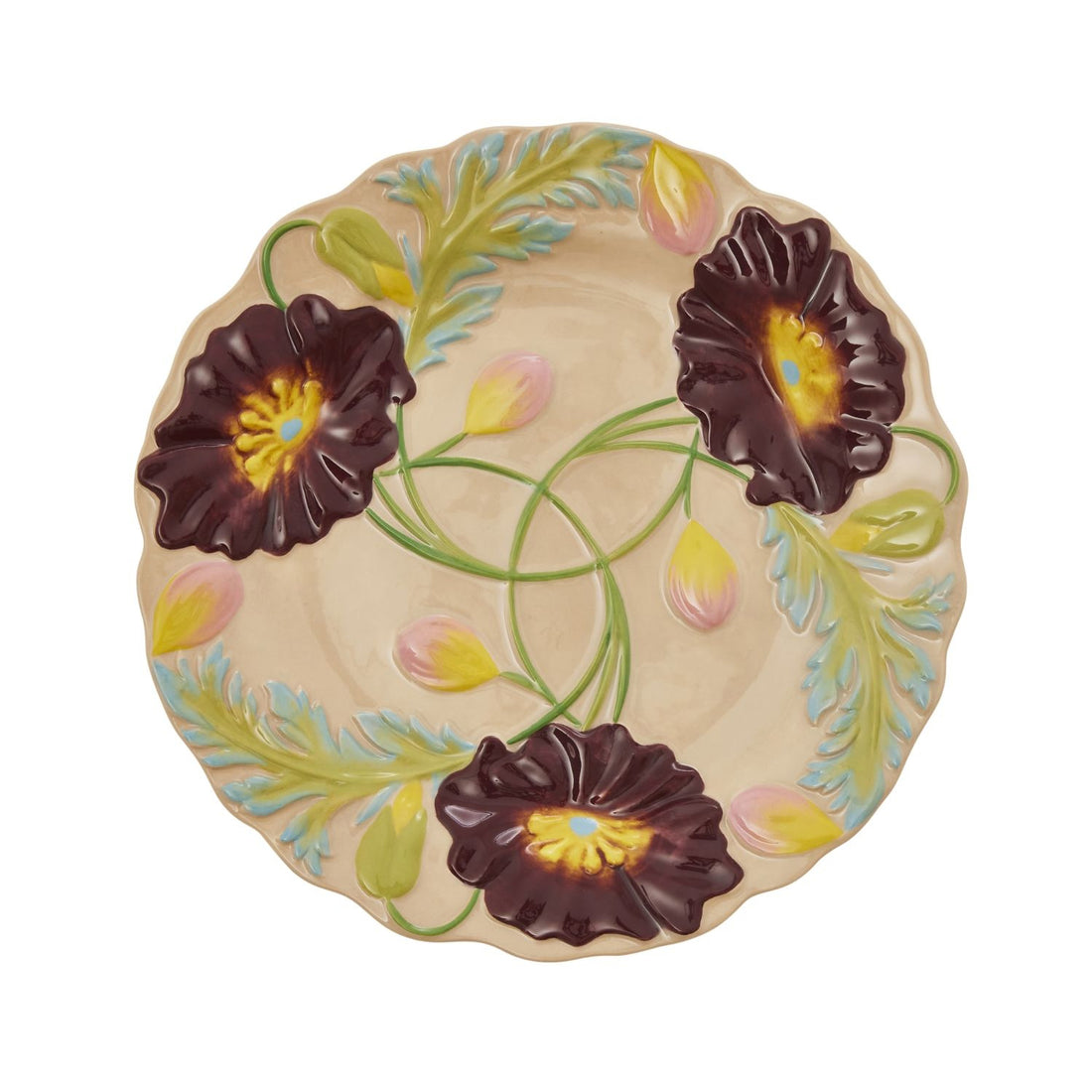 rice-dk-ceramic-lunch-plate-with-embossed-flower-design-soft-sand-rice-celpl-emss