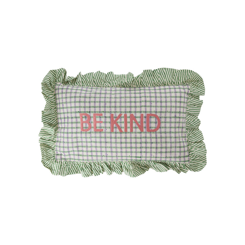 rice-dk-cotton-rectangular-cushion-with-be-kind-embroidery-soft-green