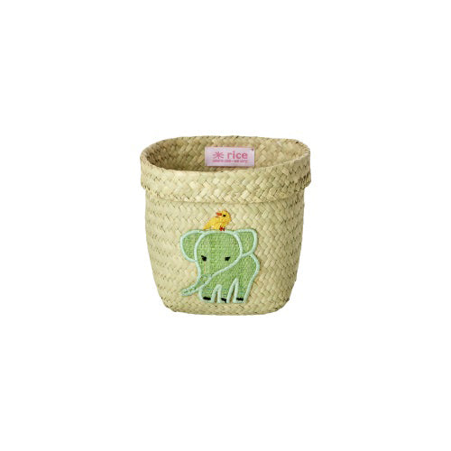 rice-dk-extra-small-round-raffia-storage-basket-natural-elephant-embroidery-rice-bssto-2zceelp