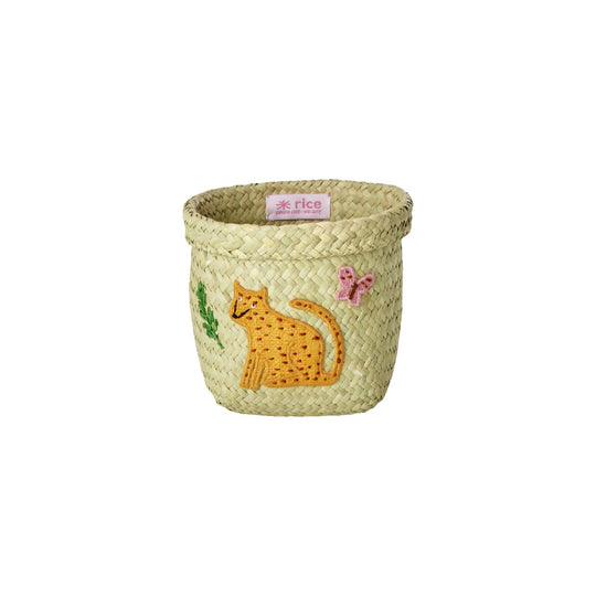 rice-dk-extra-small-round-raffia-storage-basket-natural-leopard-embroidery-rice-bssto-2zalle