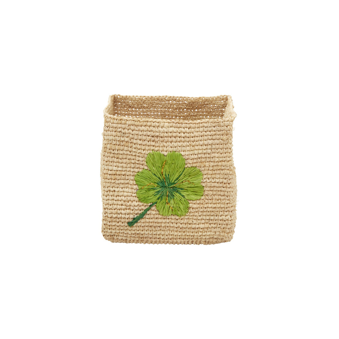 rice-dk-large-square-raffia-storage-basket-natural-clover-embroidery-rice-bssto-2zclol