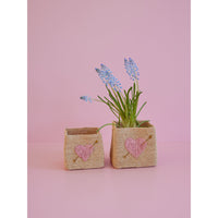 rice-dk-large-square-raffia-storage-basket-natural-pink-heart-embroidery-rice-bssto-2zheail