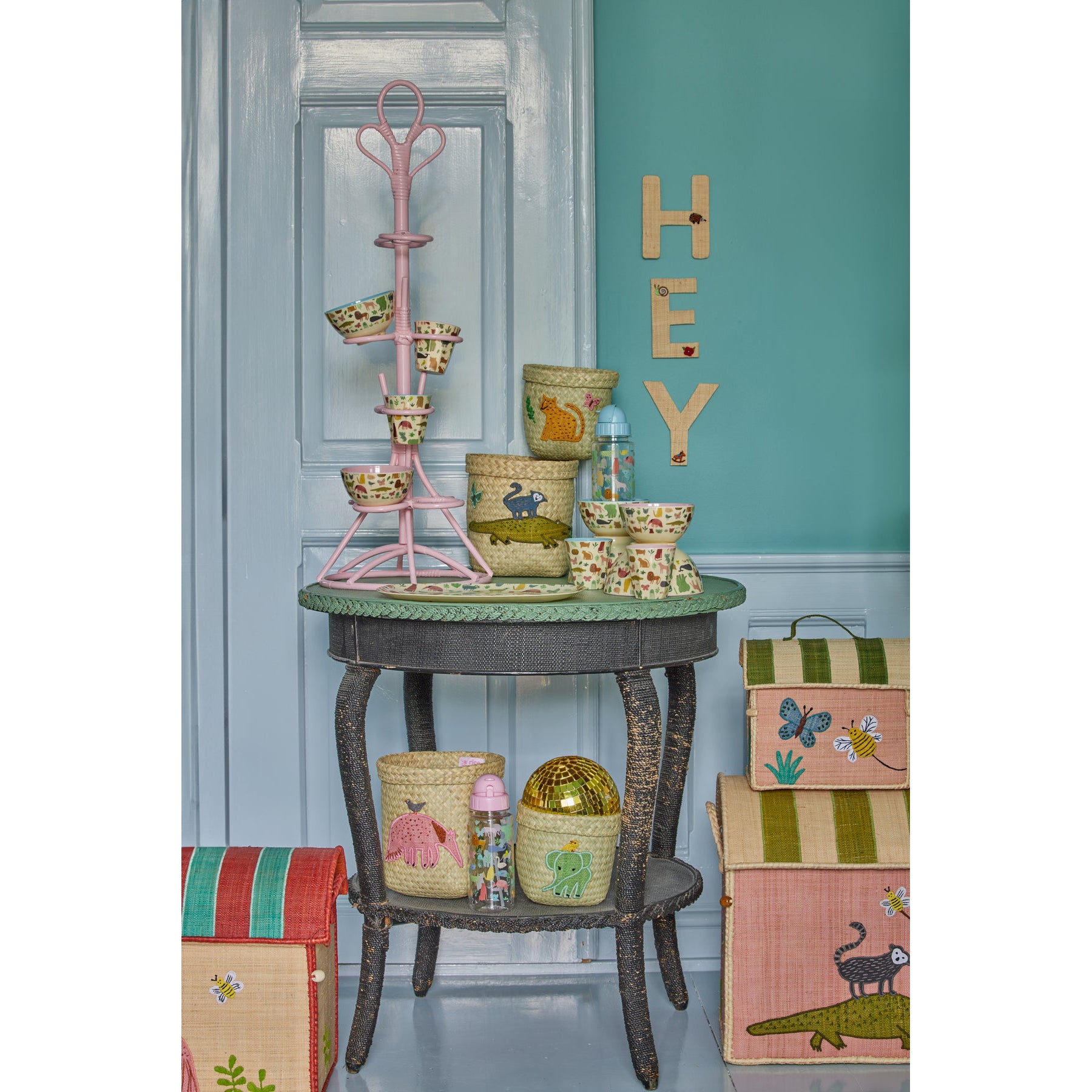 rice-dk-melamine-bowl-with-dusty-blue-sweet-jungle-print-medium-700ml-rice-melbw-swjunmi