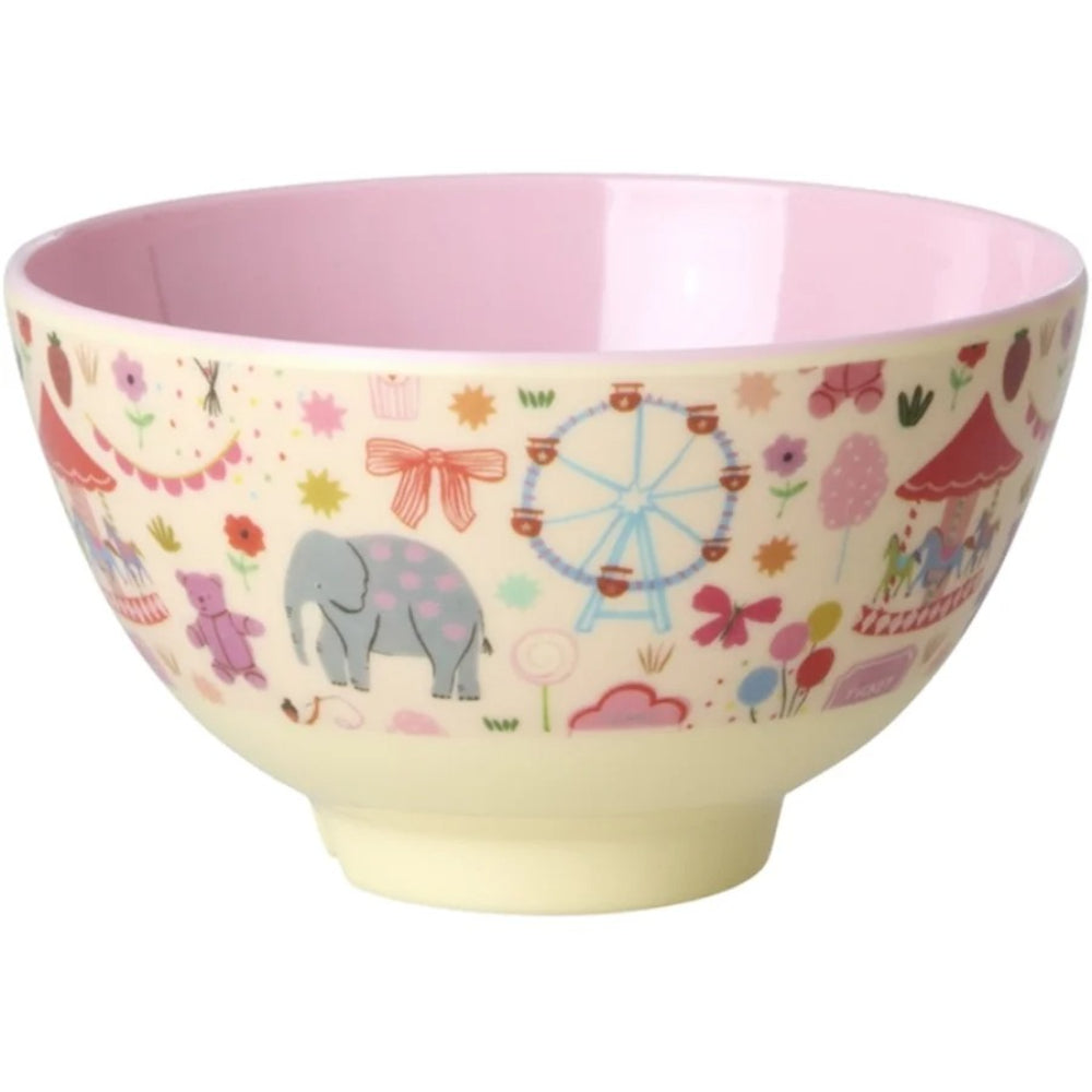 rice-dk-melamine-bowl-with-pink-fun-fair-print-small-300ml-rice-melbw-sfufai