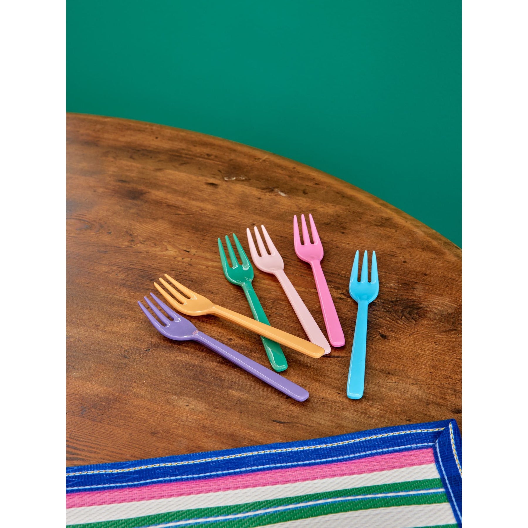 rice-dk-melamine-cake-forks-in-asst-6-colors-bundle-of-6-rice-mesfo-6zss24