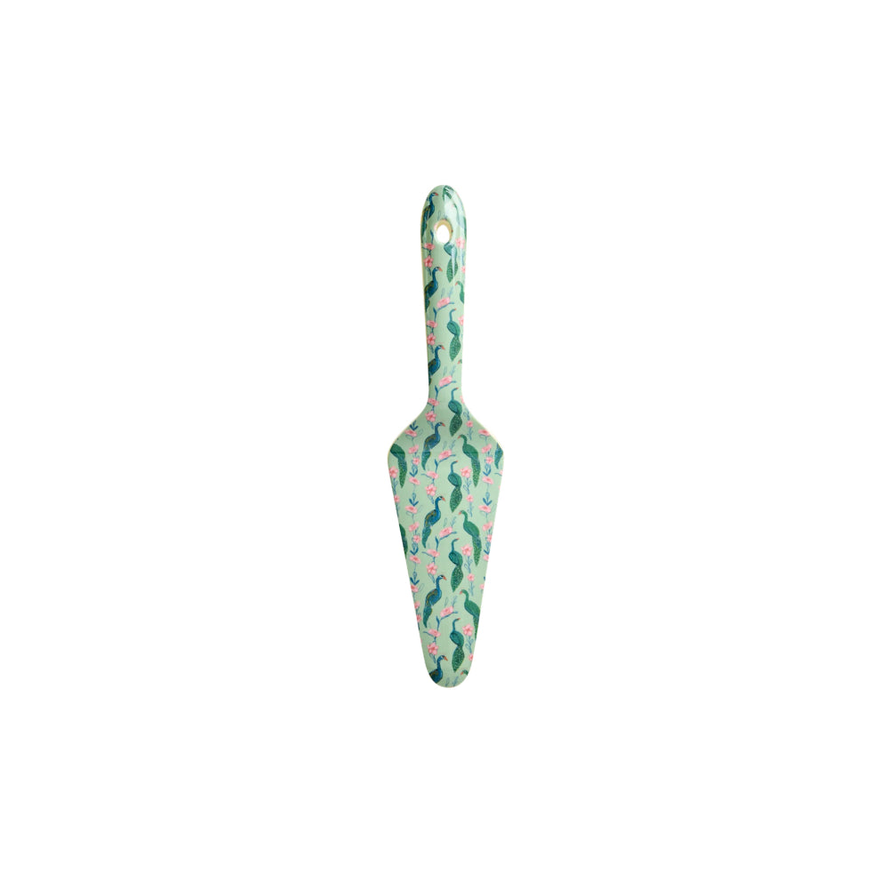 rice-dk-melamine-cake-server-with-peacock-power-print-rice-mecas-aw25xcppepo