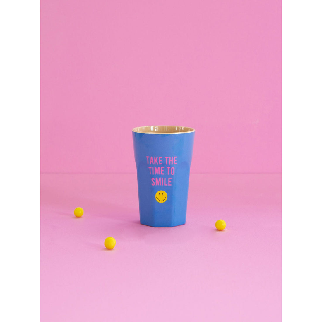 rice-dk-melamine-cup-with-blue-smiley-print-two-tone-tall-rice-melcu-lsmilb