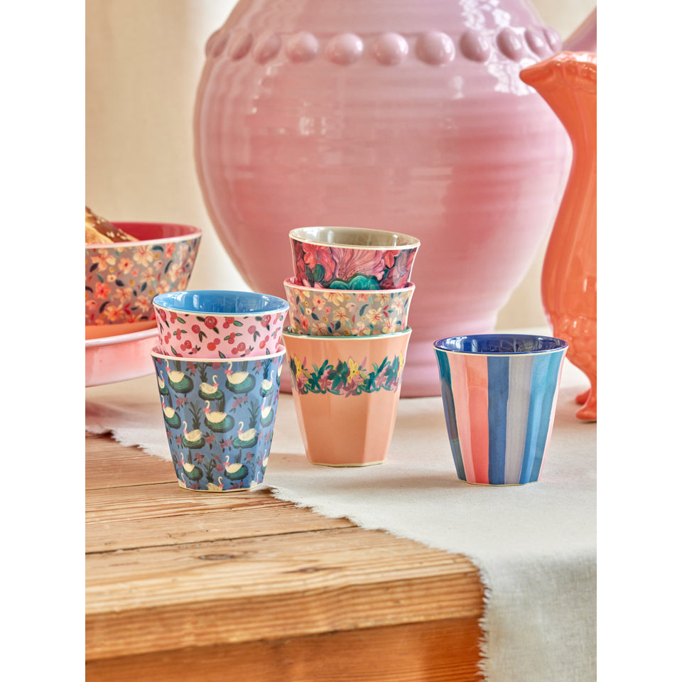 rice-dk-melamine-cup-with-forest-flower-print-medium-250-ml-rice-melcu-fofl