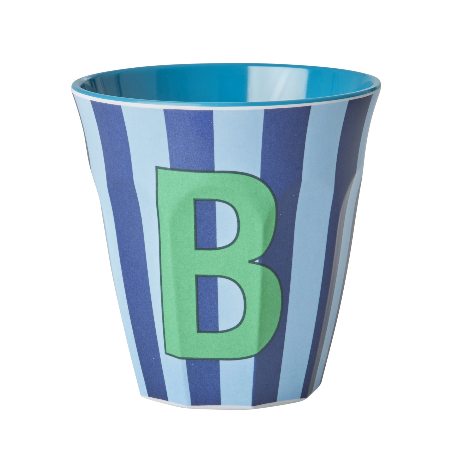 rice-dk-melamine-cup-with-the-letter-b-stripes-blueish-medium-250ml-rice-melcu-alpstrbb