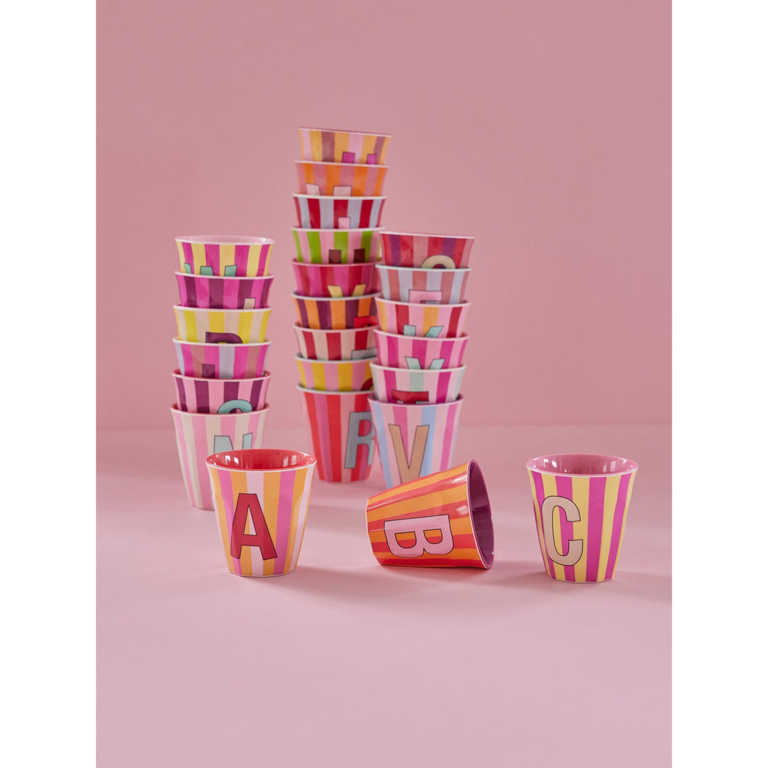 rice-dk-melamine-cup-with-the-letter-b-stripes-pinkish-medium-250ml-rice-melcu-alpstrbi