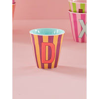 rice-dk-melamine-cup-with-the-letter-d-stripes-pinkish-medium-250ml-rice-melcu-alpstrdi